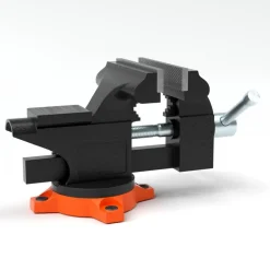 VEVOR Bench Vise, 4.5-inch Jaw Width 3.3-inch Jaw Opening , 240-Degree Swivel Locking Base Multipurpose Vise with Anvil, Heavy Duty Cast Iron Workbench Vise with Bolts & Nuts, for Drilling, Pipe Cutti