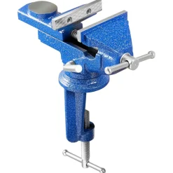 VEVOR Bench Vise, 3 Inch, Portable Workbench Vice with 360° Swivel Base, Quick Release Rotating Bench Clamp, Raised Base, Cast Iron Construction, for Woodworking, Metalworking, Drilling, and Cutting