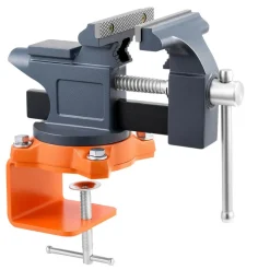 VEVOR Bench Vise, 4.5 Inch, Portable Workbench Vice with 270° Swivel Base, Quick Release Rotating Bench Clamp, Cast Iron Construction, for Woodworking, Metalworking, Drilling, Sawing, Cutting Conduit