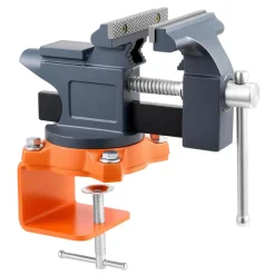 VEVOR Bench Vise, 4.5 Inch, Portable Workbench Vice with 270° Swivel Base, Quick Release Rotating Bench Clamp, Cast Iron Construction, for Woodworking, Metalworking, Drilling, Sawing, Cutting Conduit