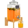 VEVOR Beverage Dispenser, 1.5 Gallon Drink Dispensers for Parties, 2PC,Glass Juice Dispenser with Stand, Stainless Steel Spigot, Iced Tea Lemonade Juice Water Dispenser, for Restaurants, Hotels, Parti