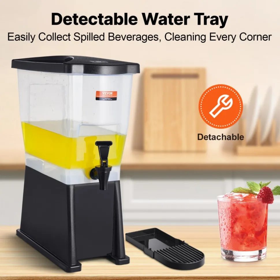 VEVOR Beverage Dispenser, 3 Gallon Drink Dispenser for Parties, Plastic Juice Dispenser with Stand Spigot Lid, Iced Tea Lemonade Juice Water Dispenser, for Restaurants, Hotels, Parties