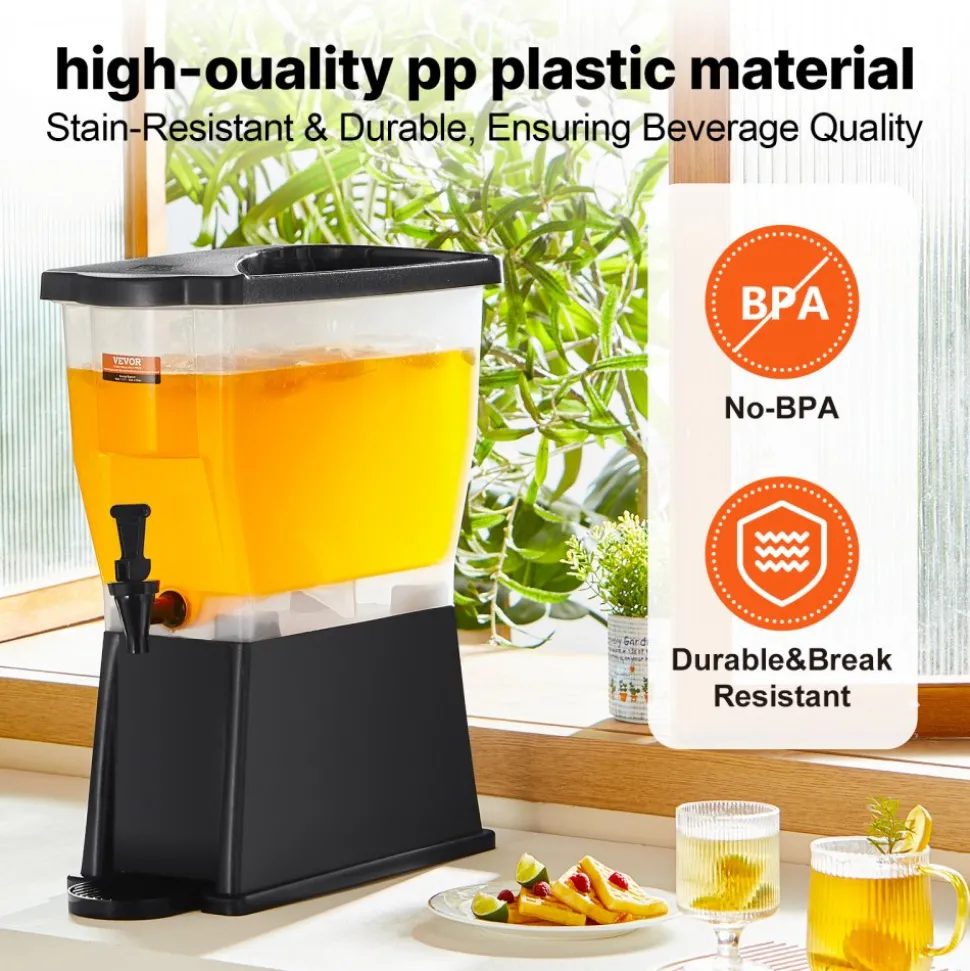 VEVOR Beverage Dispenser, 3 Gallon Drink Dispenser for Parties, Plastic Juice Dispenser with Stand Spigot Lid, Iced Tea Lemonade Juice Water Dispenser, for Restaurants, Hotels, Parties