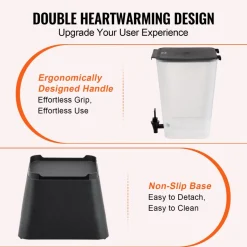 VEVOR Beverage Dispenser, 5 Gallon Drink Dispenser for Parties, Plastic Juice Dispensers with No-Drip Spigot, Iced Tea Lemonade Juice Water Dispensers, for Restaurants, Hotels, Parties
