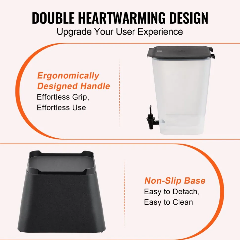VEVOR Beverage Dispenser, 5 Gallon Drink Dispenser for Parties, Plastic Juice Dispensers with No-Drip Spigot, Iced Tea Lemonade Juice Water Dispensers, for Restaurants, Hotels, Parties