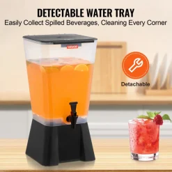 VEVOR Beverage Dispenser, 5 Gallon Drink Dispenser for Parties, Plastic Juice Dispensers with No-Drip Spigot, Iced Tea Lemonade Juice Water Dispensers, for Restaurants, Hotels, Parties