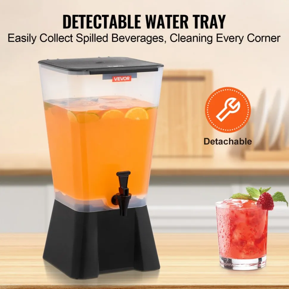 VEVOR Beverage Dispenser, 5 Gallon Drink Dispenser for Parties, Plastic Juice Dispensers with No-Drip Spigot, Iced Tea Lemonade Juice Water Dispensers, for Restaurants, Hotels, Parties