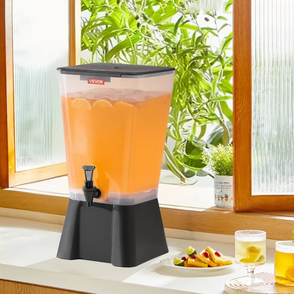 VEVOR Beverage Dispenser, 5 Gallon Drink Dispenser for Parties, Plastic Juice Dispensers with No-Drip Spigot, Iced Tea Lemonade Juice Water Dispensers, for Restaurants, Hotels, Parties
