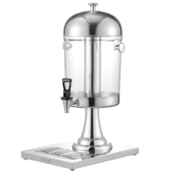 VEVOR Beverage Dispenser, 2.1 Gallon Drink Dispenser for Parties, Stainless Steel + Plastic Juice Dispensers with Spigot Ice Chamber Tray, Iced Tea Lemonade Juice Dispensers, for Restaurants, Hotels