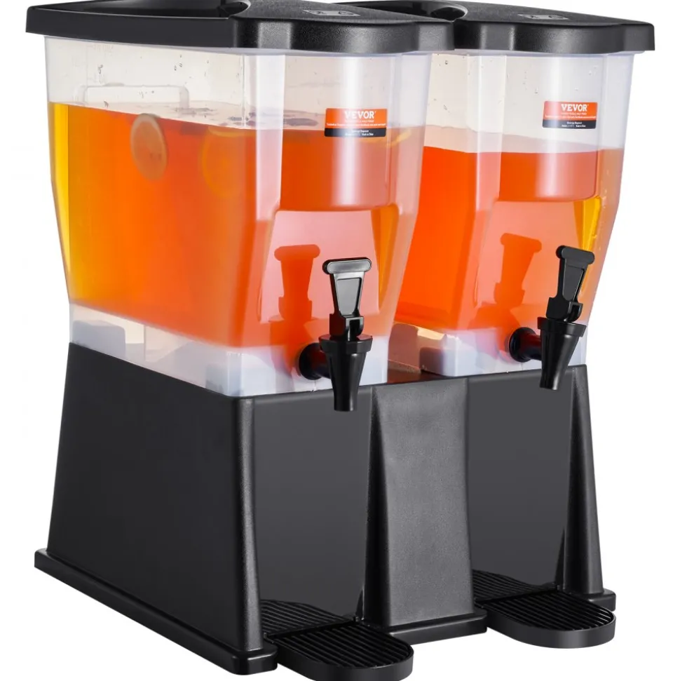 VEVOR Beverage Dispenser, 3 Gallon x 2 Drink Dispensers for Parties, Plastic Juice Dispenser with Stand Spigot Lid, Iced Tea Lemonade Juice Water Dispenser, for Restaurants, Hotels, Parties