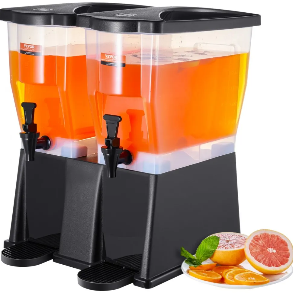 VEVOR Beverage Dispenser, 3 Gallon x 2 Drink Dispensers for Parties, Plastic Juice Dispenser with Stand Spigot Lid, Iced Tea Lemonade Juice Water Dispenser, for Restaurants, Hotels, Parties