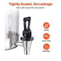 VEVOR Beverage Dispenser, 2.1 Gallon x 2 Drink Dispenser for Parties, Stainless Steel + Plastic Juice Dispensers with Spigot Ice Chamber Tray, Iced Tea Lemonade Dispensers, for Restaurants, Hotels