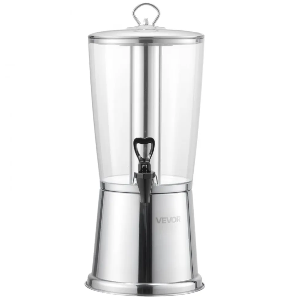 VEVOR Beverage Dispenser, 2.1 Gallon Drink Dispenser for Parties, Stainless Steel + Plastic Juice Dispensers with Spigot Ice Chamber, Iced Tea Lemonade Juice Water Dispensers, for Restaurants, Hotels