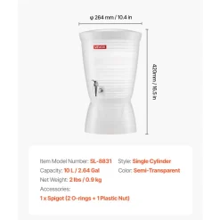 VEVOR Beverage Dispenser, 2.64 Gallon Drink Dispenser for Parties, Plastic Juice Dispensers with Spigot Ice Chamber, Iced Tea Lemonade Juice Water Dispensers, for Restaurants, Hotels, Parties