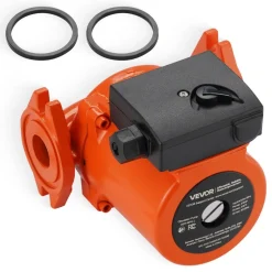 VEVOR 0011-BF4-J Cast Iron Circulator Pump, 33 GPM, AC 120V 33 ft Hot Water Recirculating Circulation Pump, 1-1/4 in Flange Connection, 3-Speed Adjustment, Quiet Operation, for Home Heating System
