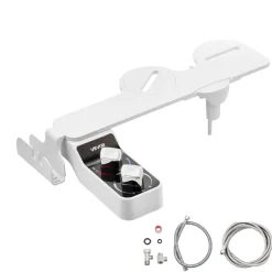 VEVOR Bidet Attachment for Toilet, Hot & Cold Non-Electric Water Sprayer - Dual Retractable Nozzles, Adjustable Water Pressure, 0.3’’ Ultra Thin Bidet Toilet Seat Attachment for Rear and Feminine Wash