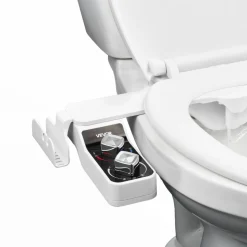 VEVOR Bidet Attachment for Toilet, Hot & Cold Non-Electric Water Sprayer - Dual Retractable Nozzles, Adjustable Water Pressure, 0.3’’ Ultra Thin Bidet Toilet Seat Attachment for Rear and Feminine Wash