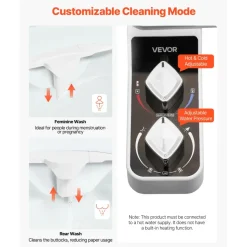 VEVOR Bidet Attachment for Toilet, Hot & Cold Non-Electric Water Sprayer - Dual Retractable Nozzles, Adjustable Water Pressure, 0.3’’ Ultra Thin Bidet Toilet Seat Attachment for Rear and Feminine Wash