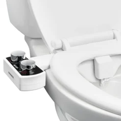 VEVOR Bidet Attachment for Toilet, Non-Electric Bidet Toilet Seat Attachment - Dual Retractable Nozzles, Adjustable Water Pressure,  Easily Installed Cold Water Sprayer for Rear Feminine Wash, White