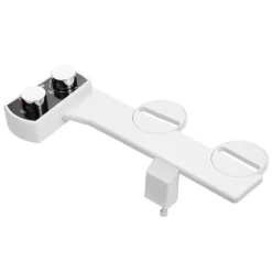 VEVOR Bidet Attachment for Toilet, Non-Electric Bidet Toilet Seat Attachment - Dual Retractable Nozzles, Adjustable Water Pressure,  Easily Installed Cold Water Sprayer for Rear Feminine Wash, White