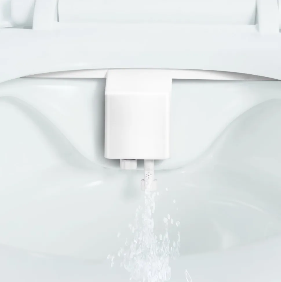 VEVOR Bidet Attachment for Toilet, Self-Cleaning Bidet Toilet Seat Attachment - Dual Retractable Nozzles, Adjustable Water Pressure, Easily Installed Cold Water Sprayer for Rear Feminine Wash, White