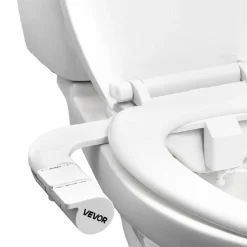 VEVOR Bidet Attachment for Toilet, Self-Cleaning Bidet Toilet Seat Attachment - Dual Retractable Nozzles, Adjustable Water Pressure, Easily Installed Cold Water Sprayer for Rear Feminine Wash, White
