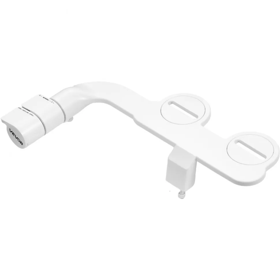 VEVOR Bidet Attachment for Toilet, Self-Cleaning Bidet Toilet Seat Attachment - Dual Retractable Nozzles, Adjustable Water Pressure, Easily Installed Cold Water Sprayer for Rear Feminine Wash, White