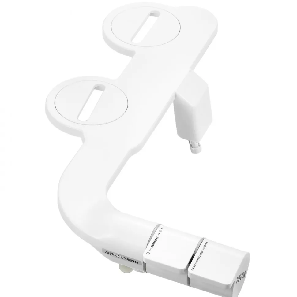 VEVOR Bidet Attachment for Toilet, Self-Cleaning Bidet Toilet Seat Attachment - Dual Retractable Nozzles, Adjustable Water Pressure, Easily Installed Cold Water Sprayer for Rear Feminine Wash, White