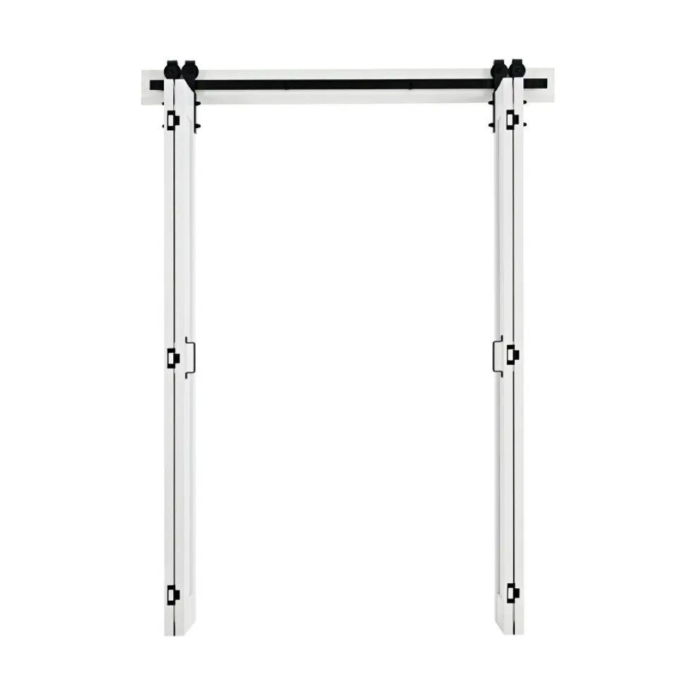 VEVOR Bifold Barn Door, 48" x 84", MDF Bi-Fold Sliding Closet Doors, Hardware Kit Included, H-Frame Space-Saving Design, Pre-Assembled Panels for Bedroom, Living Room, Wardrobe and Room Divider, White