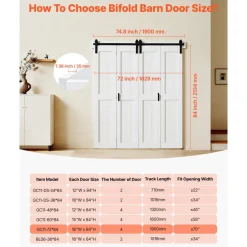VEVOR Bifold Barn Door, 72