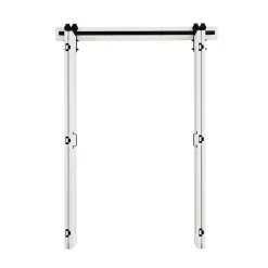 VEVOR Bifold Barn Door, 60" x 84", MDF Bi-Fold Sliding Closet Doors, Hardware Kit Included, H-Frame Space-Saving Design, Pre-Assembled Panels for Bedroom, Living Room, Wardrobe and Room Divider, White