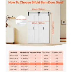 VEVOR Bifold Barn Door, 60