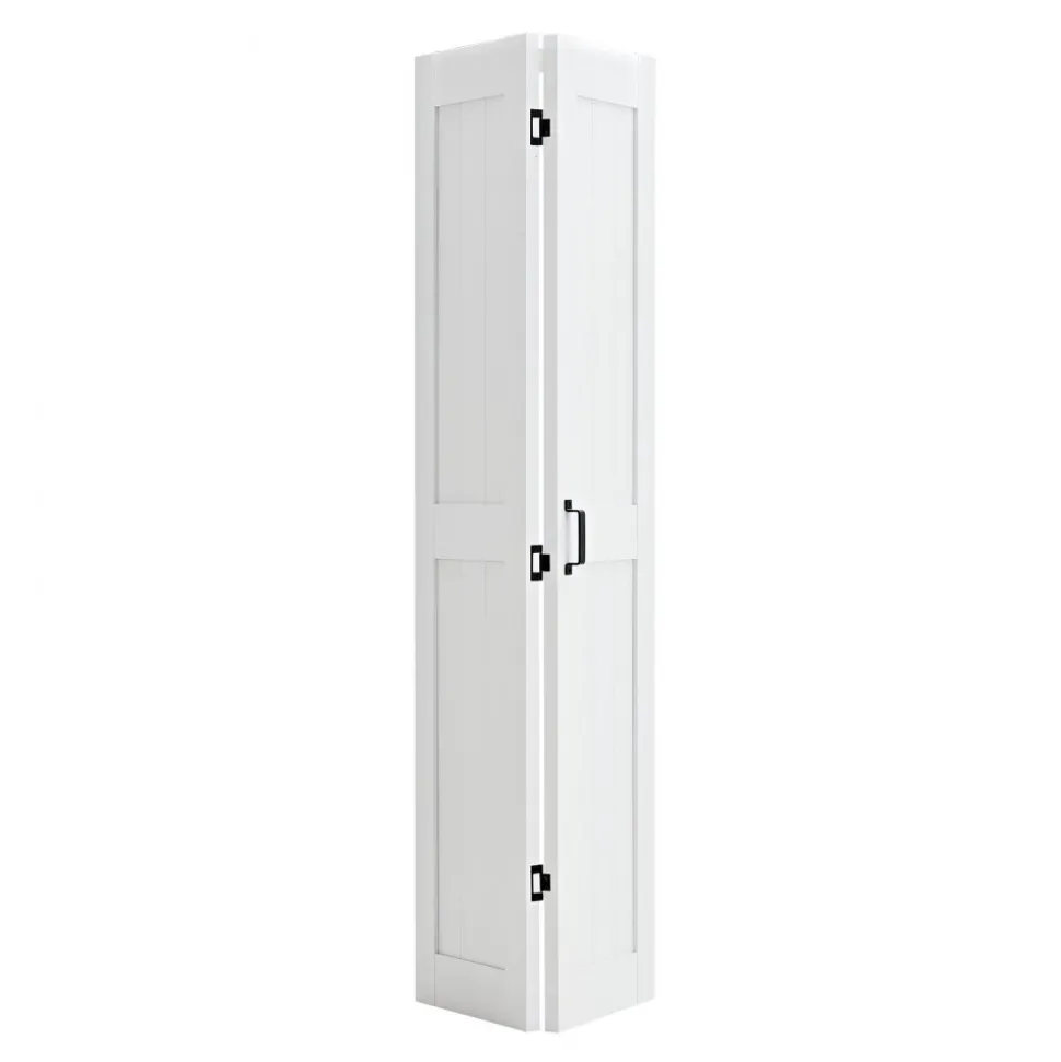 VEVOR Bifold Barn Door, 36" x 84", MDF Bi-Fold Sliding Closet Doors, Hardware Kit Included, H-Frame Space-Saving Design, Need to Assemble, for Bedroom, Living Room, Wardrobe and Room Divider, White