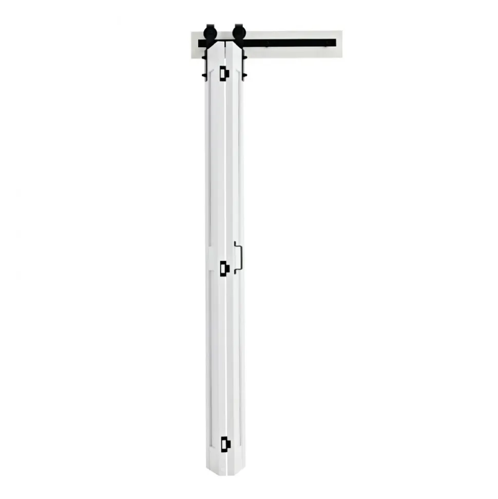 VEVOR Bifold Barn Door, 24" x 84", MDF Bi-Fold Sliding Closet Doors, Hardware Kit Included, H-Frame Space-Saving Design, Need to Assemble, for Bedroom, Living Room, Wardrobe and Room Divider, White