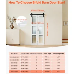VEVOR Bifold Barn Door, 36