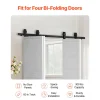 VEVOR Bi-Folding Sliding Barn Door Hardware Track Kit, 60" Top Mount Track Kit, Slide Smoothly & Quietly, Heavy Duty, Easy to Install, Suitable for Four 14" Closet Pantry Laundry Doors (Not Included)