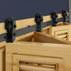VEVOR Bi-Folding Sliding Barn Door Hardware Track Kit, 52" Top Mount Track Kit, Slide Smoothly & Quietly, Heavy Duty, Easy to Install, Suitable for Four 12" Closet Pantry Laundry Doors (Not Included)