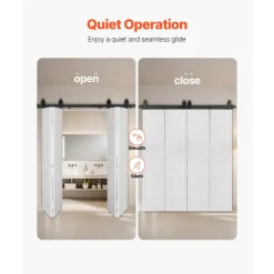VEVOR Bi-Folding Sliding Barn Door Hardware Track Kit, 60