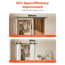 VEVOR Bi-Folding Sliding Barn Door Hardware Track Kit, 60