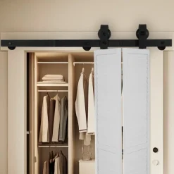 VEVOR Bi-Folding Sliding Barn Door Hardware Track Kit, 36