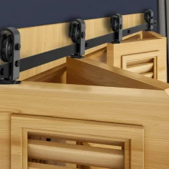 VEVOR Bi-Folding Sliding Barn Door Hardware Track Kit, 52" Top Mount Track Kit, Slide Smoothly & Quietly, Heavy Duty, Easy to Install, Suitable for Two 24" Closet Pantry Laundry Doors (Not Included)