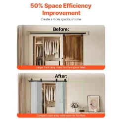 VEVOR Bi-Folding Sliding Barn Door Hardware Track Kit, 52