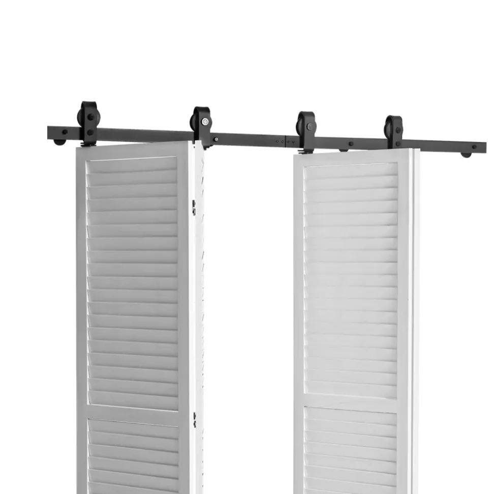 VEVOR Bi-Folding Sliding Barn Door Hardware Track Kit, 52" Top Mount Track Kit, Slide Smoothly & Quietly, Heavy Duty, Easy to Install, Suitable for Two 24" Closet Pantry Laundry Doors (Not Included)