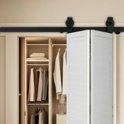 VEVOR Bi-Folding Sliding Barn Door Hardware Track Kit, 40