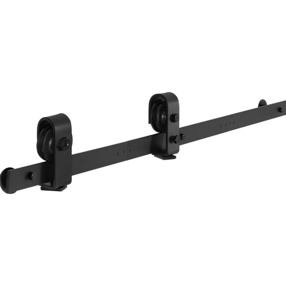 VEVOR Bi-Folding Sliding Barn Door Hardware Track Kit, 40" Top Mount Track Kit, Slide Smoothly & Quietly, Heavy Duty, Easy to Install, Suitable for Two 18" Closet Pantry Laundry Doors (Not Included)