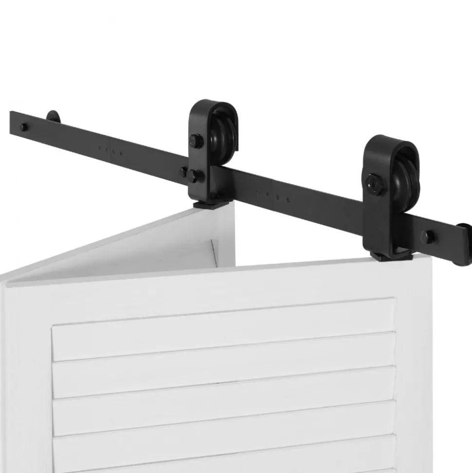 VEVOR Bi-Folding Sliding Barn Door Hardware Track Kit, 40" Top Mount Track Kit, Slide Smoothly & Quietly, Heavy Duty, Easy to Install, Suitable for Two 18" Closet Pantry Laundry Doors (Not Included)