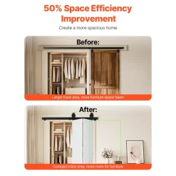VEVOR Bi-Folding Sliding Barn Door Hardware Track Kit, 40