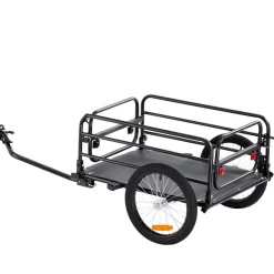 VEVOR Bike Cargo Trailer, 160 lbs Load Capacity, Heavy-Duty Bicycle Wagon Cart, Foldable Compact Storage & Quick Release with Universal Hitch, 16