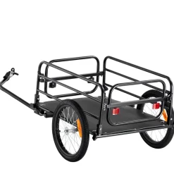 VEVOR Bike Cargo Trailer, 160 lbs Load Capacity, Heavy-Duty Bicycle Wagon Cart, Foldable Compact Storage & Quick Release with Universal Hitch, 16
