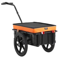 VEVOR Bike Cargo Trailer, 88 lbs Load Capacity, Heavy-Duty Bicycle Wagon Cart, Foldable Compact Storage with Universal Hitch, Waterproof Cover, 16